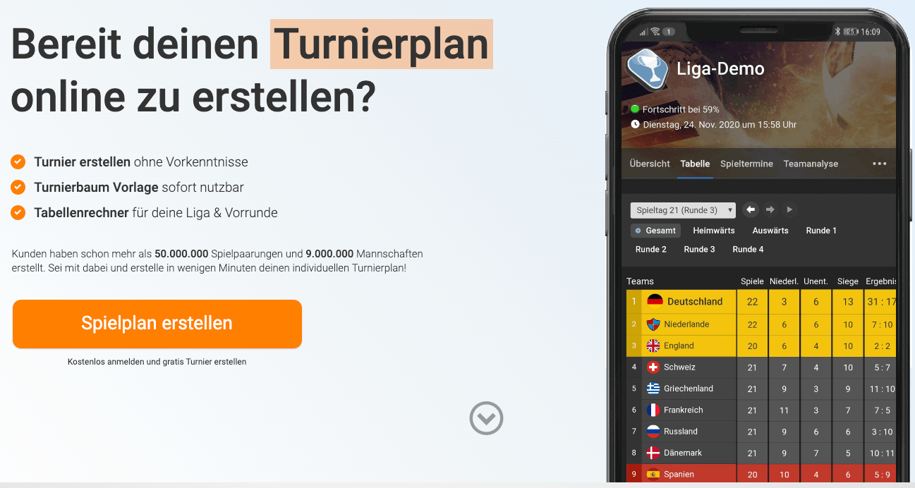 Turnierplan erstellen - Alternative zu Excel 